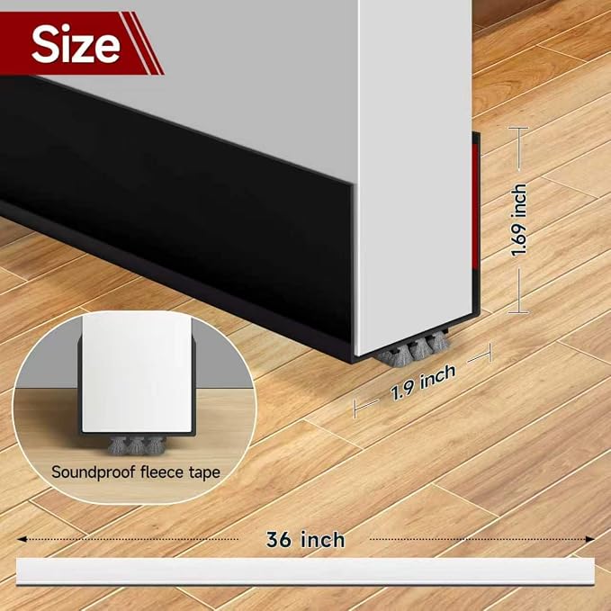 Weather Stripping Door Seal, 36” Length Cuttable Door Draft Stopper, Strong - Image 7