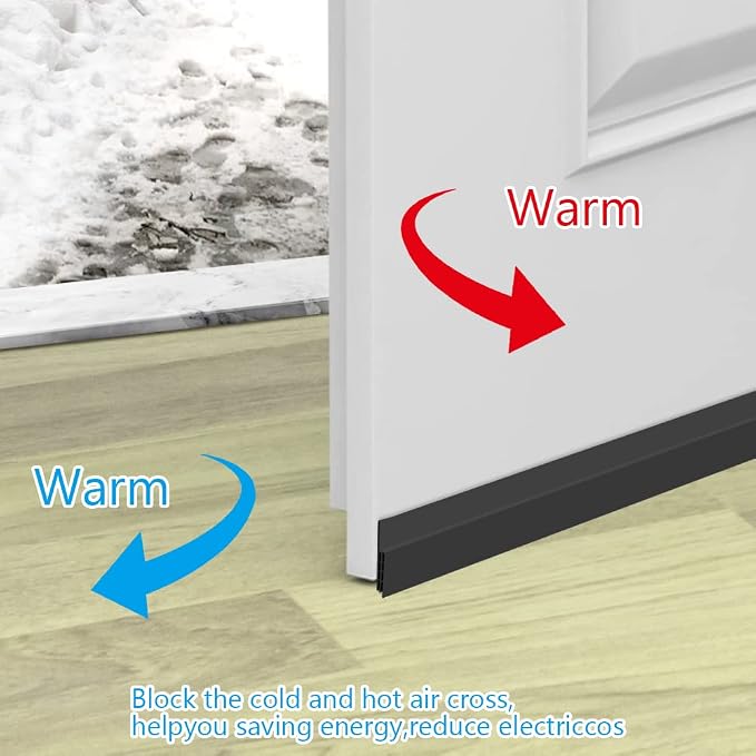 Ainiv 2 Pack Door Draft Stopper Under Door Seal, Adhesive Under Door Sweep - Image 6