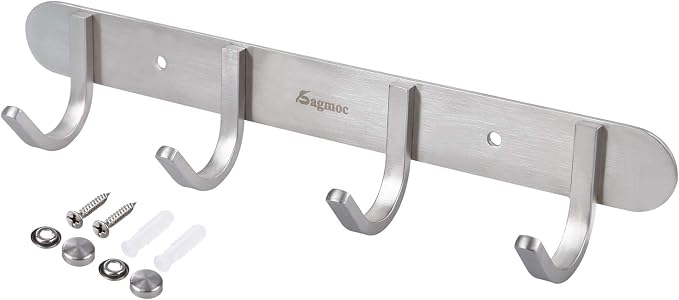 Coat Hook Rack Brushed Nickel - Image 3