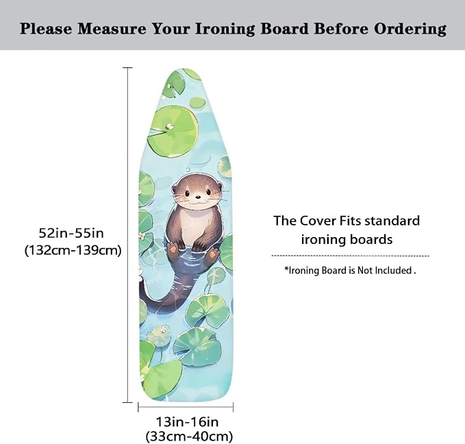 Cute Otter Ironing Board Covers Heavy-Duty Fabric Non Slip Padded Ironing Board - Image 5