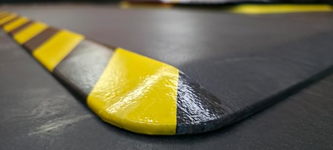 Rhino Mats, Anti-fatigue Mat Industrial, Ergonomic Safety Yellow Floor Mat, 4’ x 6’, Non-Slip Workstation Industrial Floor Mat for Back Pain
