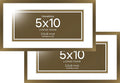 Homeforia 5x10 Business License Frame, High End Metal 5 x 10 Bronze Document Certificate Frames with Mat 4x9, 5by10 Professional License Frames for Wall or Tabletop, Tempered Glass, Wall Kit, Set of 2