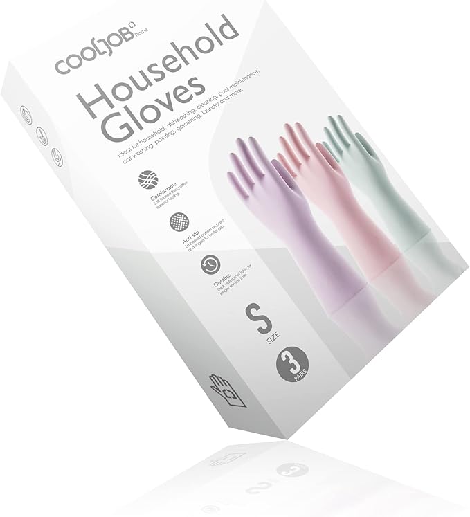 COOLJOB 3 Pairs Colorful Household Gloves - Image 5