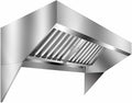 4FT Commercial Kitchen Exhaust Hood, Wall Mount Stainless Steel Vent Hood with 2 Detachable u-Shaped Filters, Rust-Resistant Food Truck & Restaurant Range Hood for Concession Trailer Cooking Station