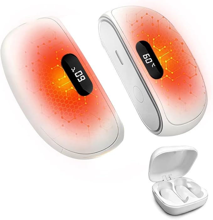 Portable Magnetic Hand Warmers Rechargeable 2 Pack with Charging Dock, Fast Heating, Pocket Heater for Women Men, Gifts for Christmas, Travel Essentials, Camping Accessories (White)