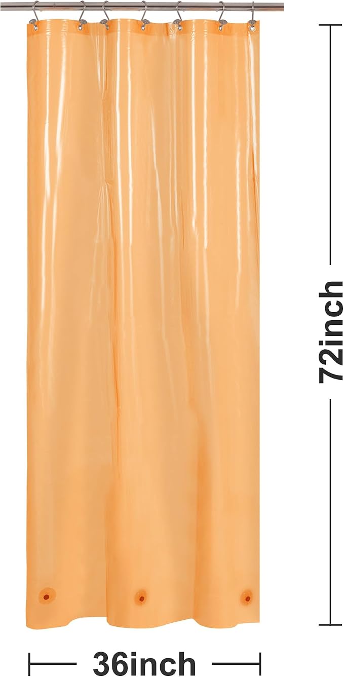 Barossa Design Clear Orange Stall Shower Curtain Liner - Image 7