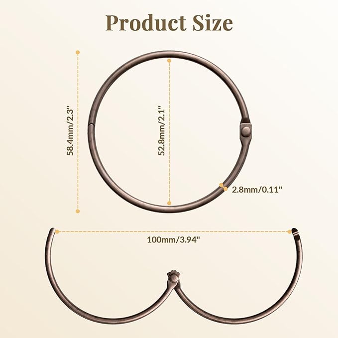 Bathway Shower Curtain Rings, Bronze Shower Curtain Hooks 12 Pcs Anti-Drop - Image 5