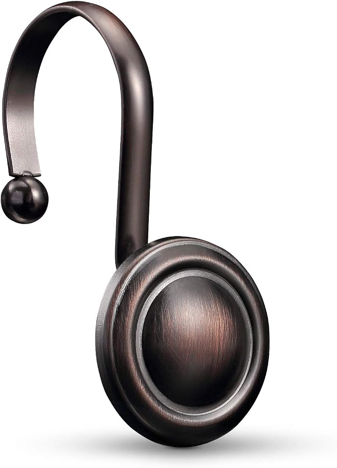 CHICTIE Bronze Shower Curtain Hooks Rings, Oil Rubbed Decorative Shower Curtain by CHICTIE