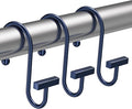 Navy Blue Shower Curtain Hooks, Bathway Shower Curtain Rings Rust Proof by Bathway