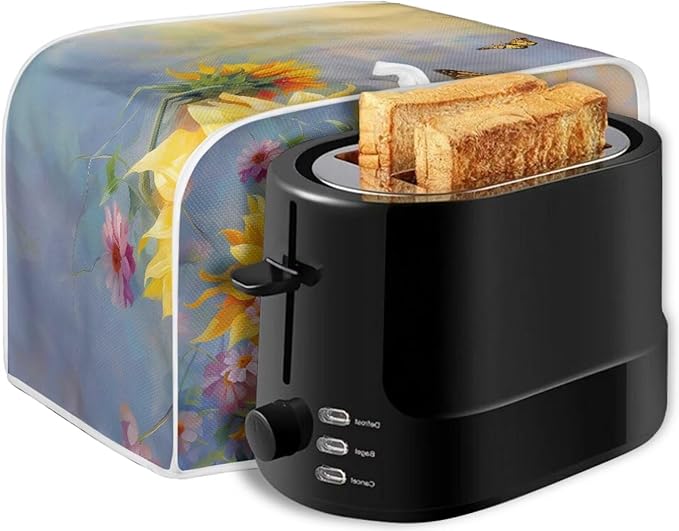 Hummingbird Sunflower Butterfly Print Toaster Cover 2 Slice Waterproof Toaster Dust Cover Appliance Dust-proof Protector