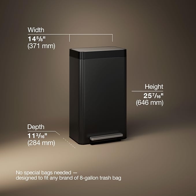 Kohler K-20941-BST Kitchen Trash Can, 8 Gallon Trash Can Trash - Image 3