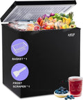 7.0 Cu.Ft Chest Freezer Two Removable Basket, Deep Compact Freezer with 7 Gears Temperature Control(-4°F to 6.8°F), for House, Kitchen, Garage, Basement, Shop, Black