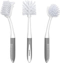SetSail 3 Pack Dish Brush Set, Long Handle Kitchen Scrub Brush, Non-Slip Rubber by SetSail