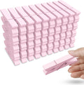 50PCS Colored Wooden Clothespins, 2.9inch Pink Clothes Pins by HONGYUTAI