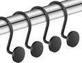 CHICTIE Black Shower Curtain Hooks, 12 Pieces, Shower Curtain Rings, Modern by CHICTIE