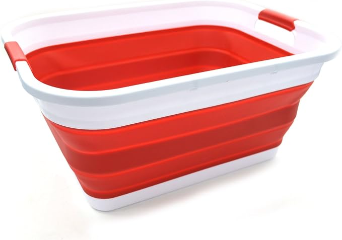 SAMMART 41L Collapsible Plastic Laundry Basket-Foldable Pop Up Storage by SAMMART