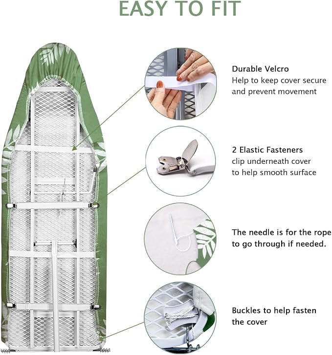 SheeChung 14"x42" Over The Door Ironing Board Cover and Pad, Heat Resistance - Image 4