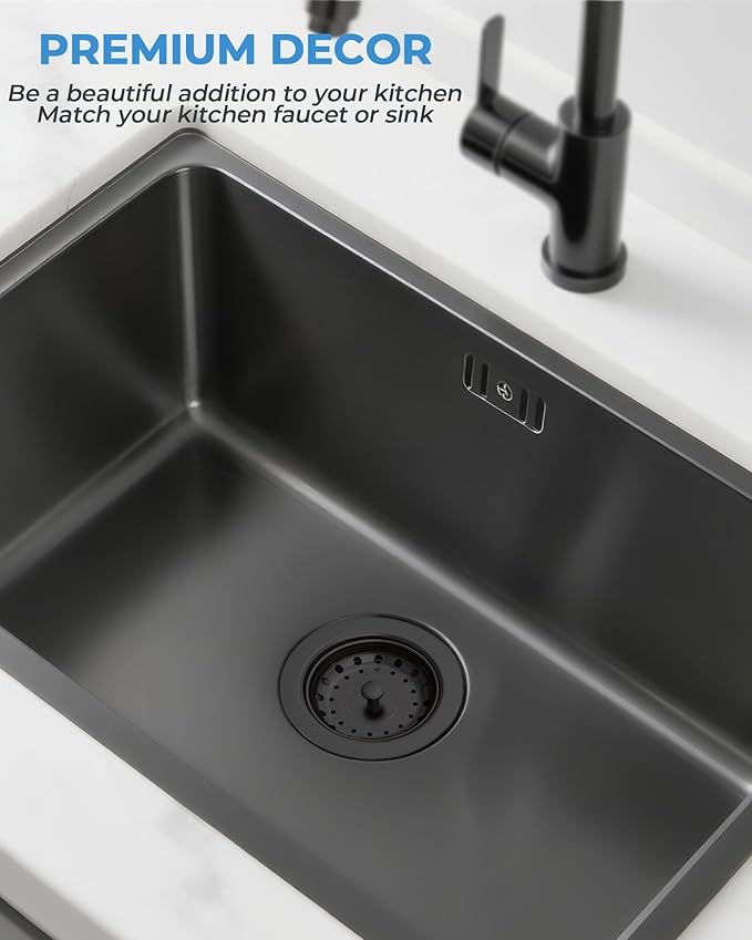 3-1/2 Inch Kitchen Sink Drain with Strainer Stopper Drain Assembly Removable Basket Strainer Plug fit Standard Sink Drain Hole, Stainless Steel Oil Rubbed Bronze
