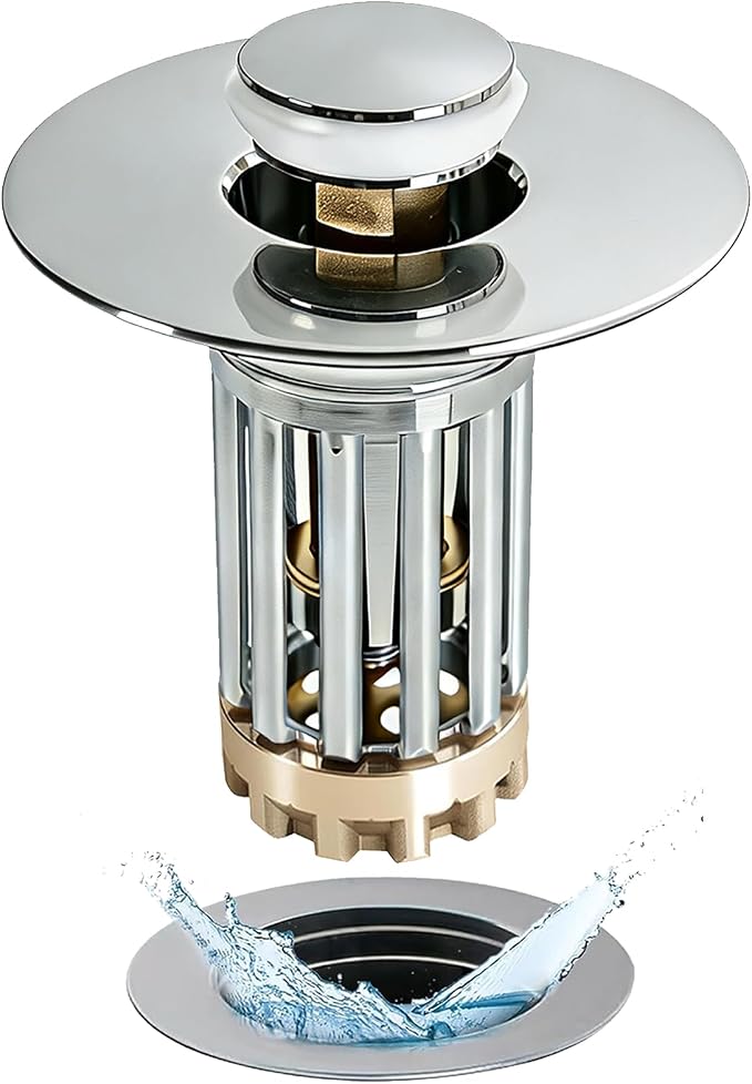 Anlige Bathroom Sink Drain Strainer, 3 in 1 Pop Up Bathroom Sink Stopper by Anlige