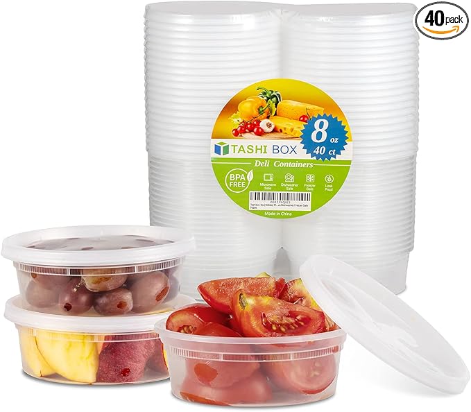 TashiBox [8oz-40 Sets Plastic Containers by TashiBox