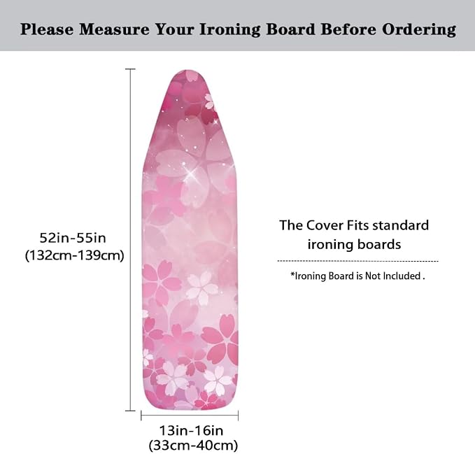 Pink Iron Board Cover Cherry Blossom Ironing Board Cover and Pad Soft Stain - Image 5