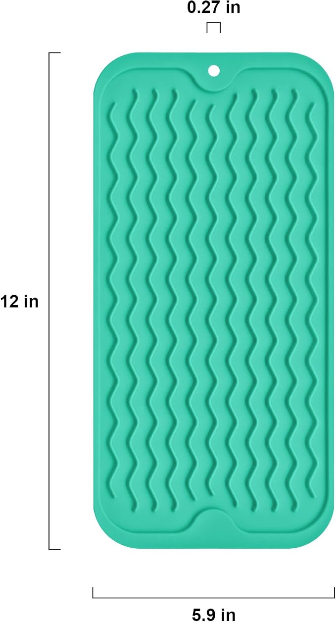 Silicone Dish Drying Mat, Non-Slip Easy Clean Sink Mat, Large Heat-resistant - Image 3