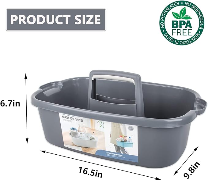 Large Cleaning Supplies Caddy Portable Shower Basket Supply Organizer - Image 5