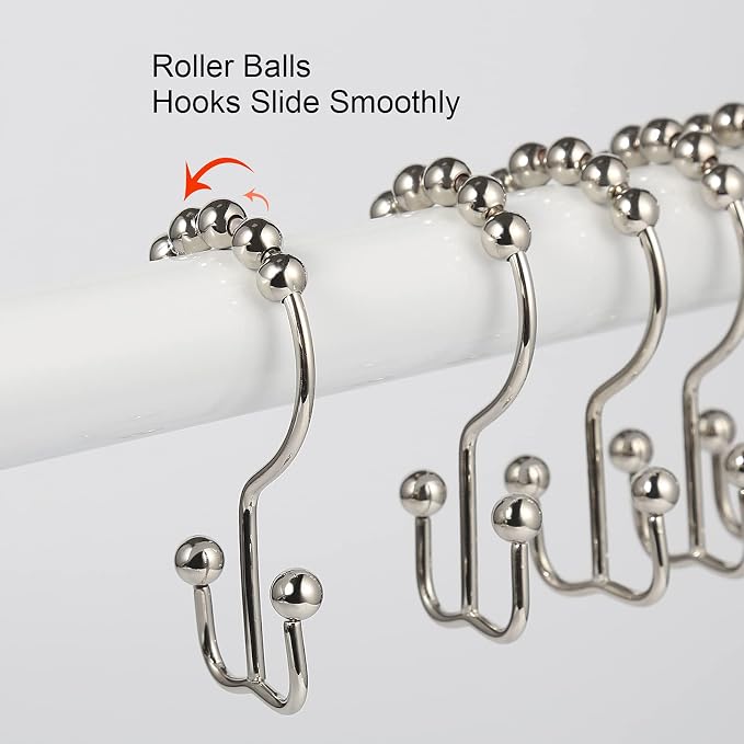 Shower Curtain Hooks, Goowin Shower Curtain Rings, Stainless Steel Shower - Image 5