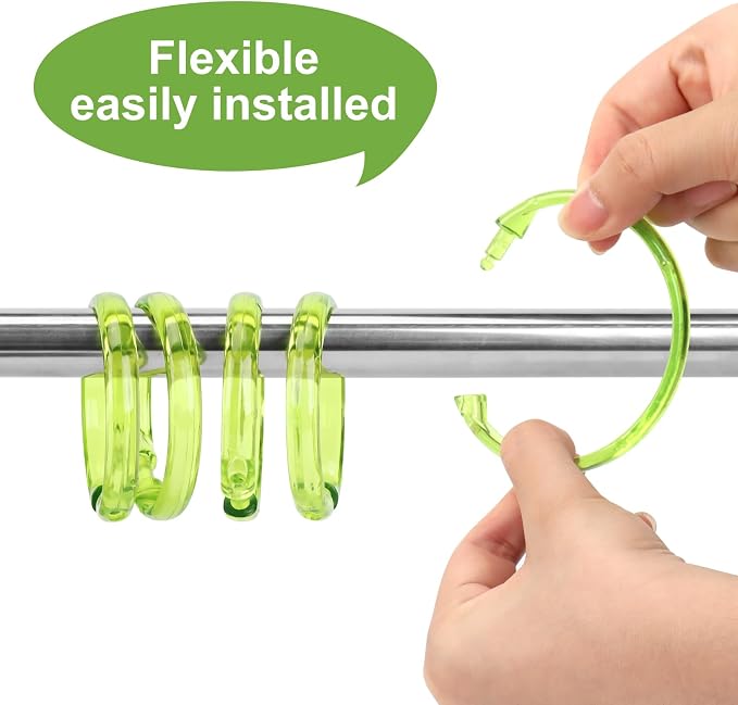 Green Shower Curtain Hooks - Image 3
