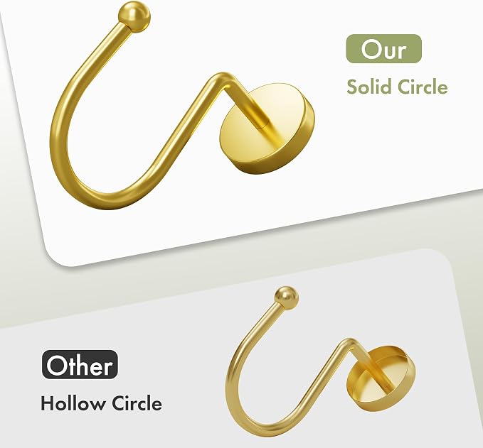 AmazerBath Gold Shower Curtain Hooks, Shower Curtain Rings Modern Decorative - Image 2