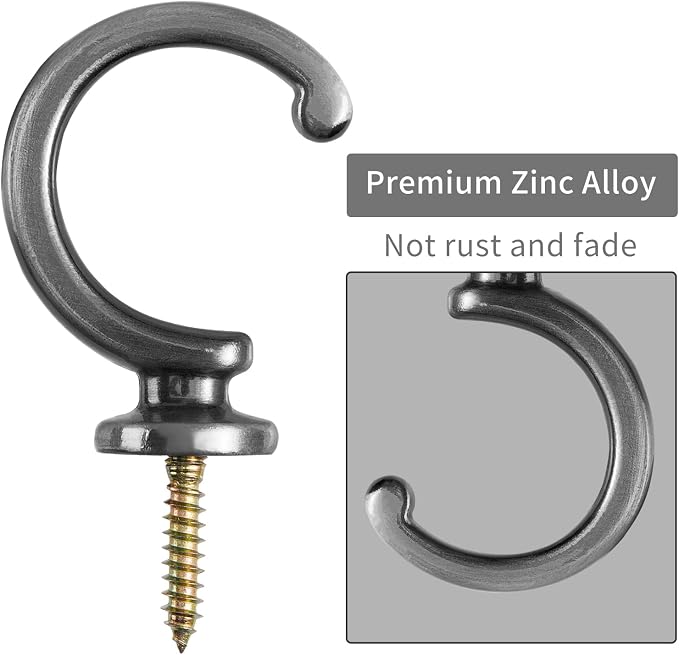 DeSS 2 Pack Curtain Holdbacks Curtain Tiebacks Hooks Wall Mounted Curtain Hooks - Image 2