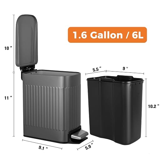 TrashAid Small 1.6 Gallon Stainless Steel Trash Can - Image 8