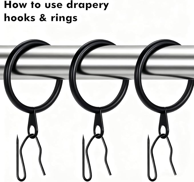 Curtain Hooks Drapery Hooks 60 Pack 1.3 Inch Large Heavy Duty Stainless Steel - Image 5