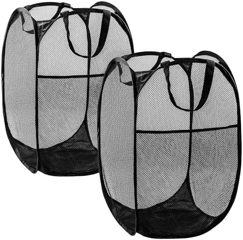2 Pack Pop Up Laundry Hampers, 70 L Collapsible Foldable Mesh Basket by Unknown