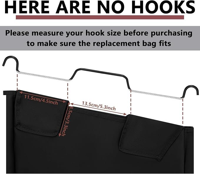 Windyun 3 Pcs Hypotenuse Laundry Sorter Replacement Bags Hamper Cart Removable - Image 3