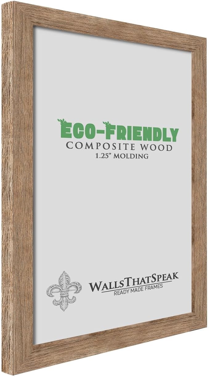wallsthatspeak 21x28 Brown Barnwood Picture Frame for Puzzles Posters Photos or Artwork