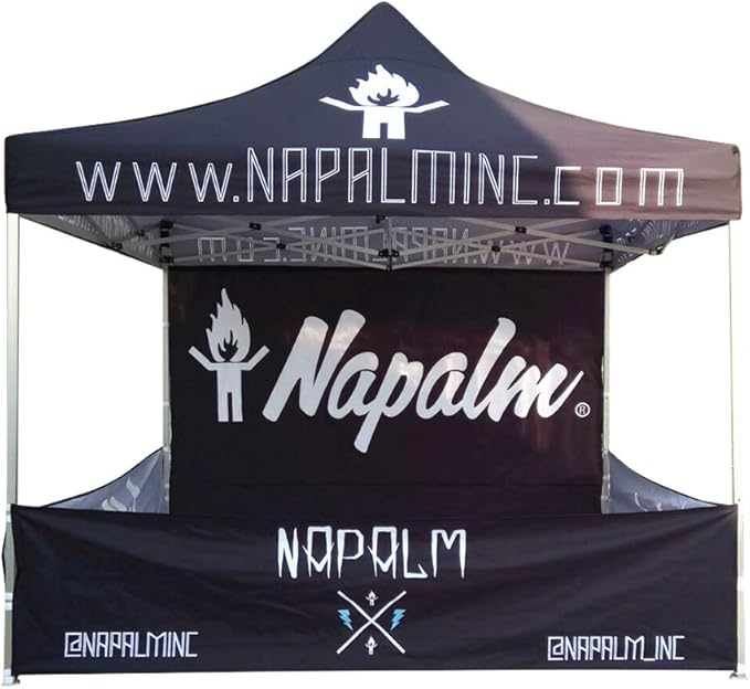 Custom Canopy Pop Up Tent 10x10 with Logo, Personalized Pop Up Canopy for Tradeshow, Customized Canopy Advertising Outdoor Tent (top Canopy +one Full Wall, Three Small Side Wall + 13 kg Frame)