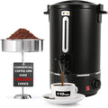 Commercial Coffee Urn, 110-Cup 16L Fast Brew Stainless Steel Hot Beverage Dispenser ，Electric Hot Water Urn for Wedding, Party, Catering with Easy Cleaning. Black Dispenser (Double Wall)