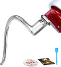 Premium 316 Stainless Steel Dough Hook Attachment for Kitchenaid all 4.5-5 Quart Tilt-Head Stand Mixers, Dishwasher Safe, Rustproof & Heavy-Duty, Kneads Perfectly Dough Master, Spatula & Recipe