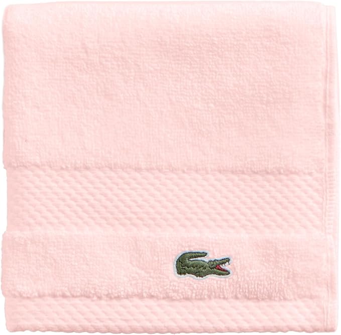 Lacoste Heritage 100% Supima Cotton Wash Cloth 13" x 13", Light Pink | Highly by Unknown