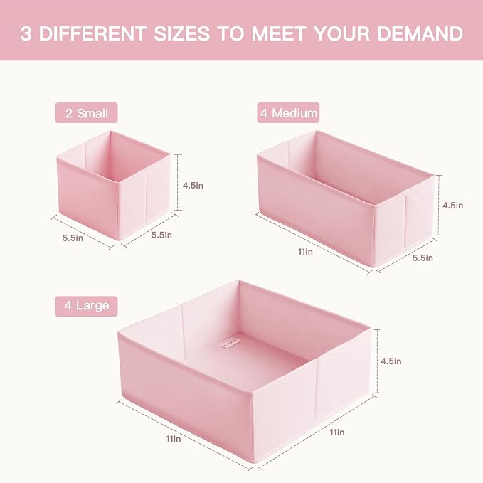 Drawer Organizer Clothes, 10 Pack Dresser Organizer - Image 3
