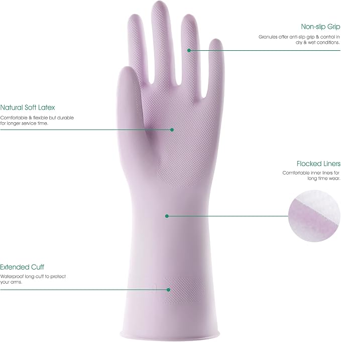 COOLJOB 3 Pairs Colorful Household Gloves - Image 2