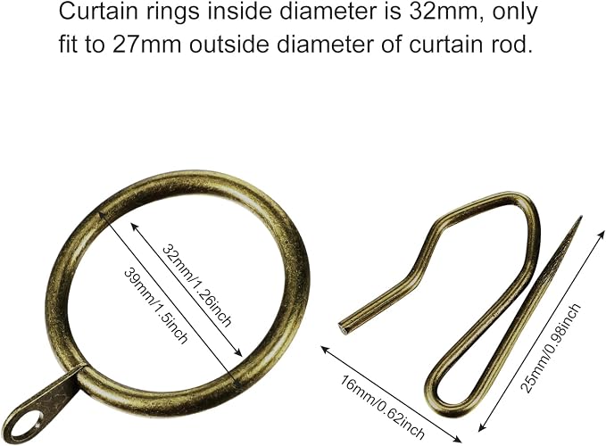 Hotop 30 Pcs Metal Drapery Curtain Rings - Image 2