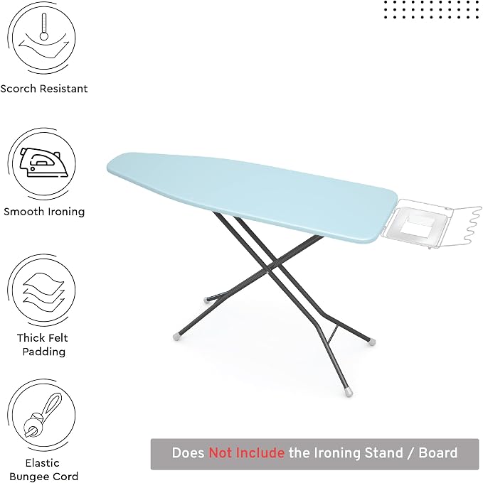 Encasa XO Ironing Board Cover and Pad, Wide 49"x18" - Image 2