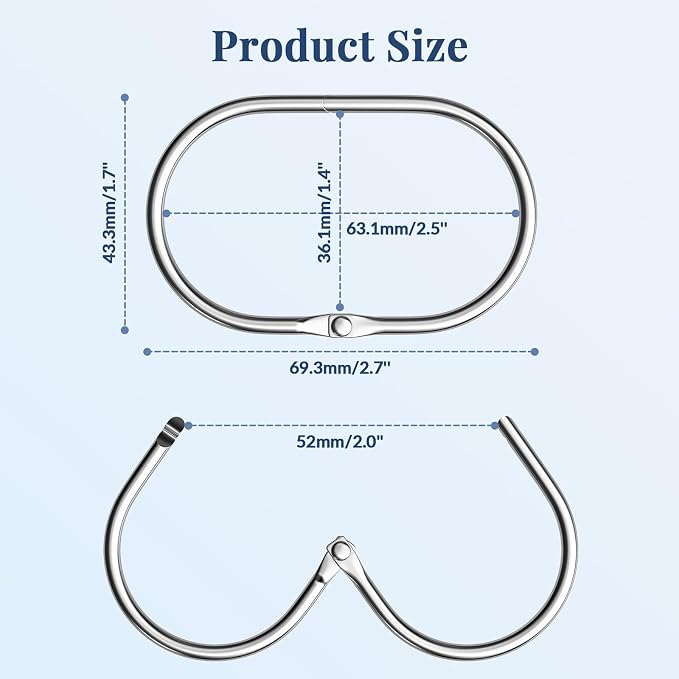 Bathway Chrome Shower Curtain Rings - Image 5
