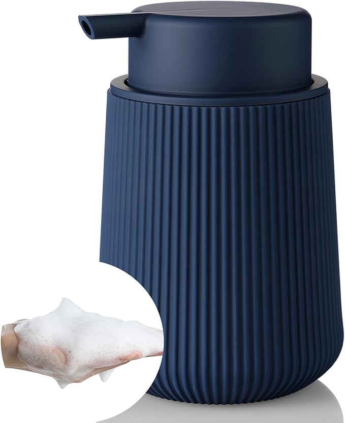 YAUKPH Striped Foaming Hand Soap Dispenser Navy Blue | by KellyHome