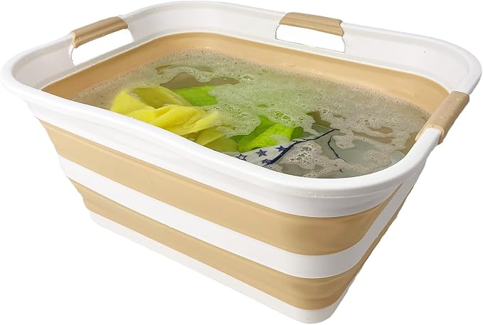SAMMART 42 Collapsible Plastic Laundry Basket, Foldable Pop Up Storage - Image 7