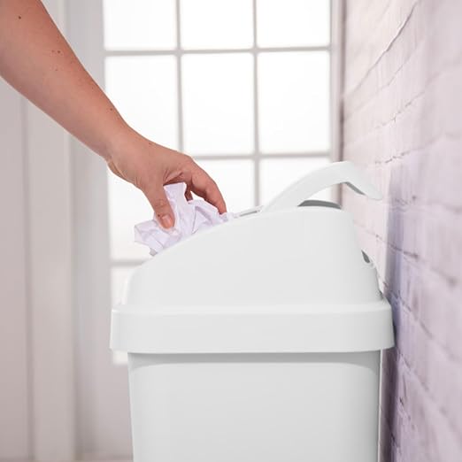 Sterilite 8-Pack Swing Top Wastebasket, Sleek Square Profile Trash Can - Image 6