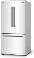 BLACK+DECKER 18 Cu. Ft. French Door Refrigerator with Built-in Ice Maker, Full Size Refrigerator with Bottom Mount Freezer Drawer, Frost Free, ENERGY STAR certified, BRF1800GIMW, White