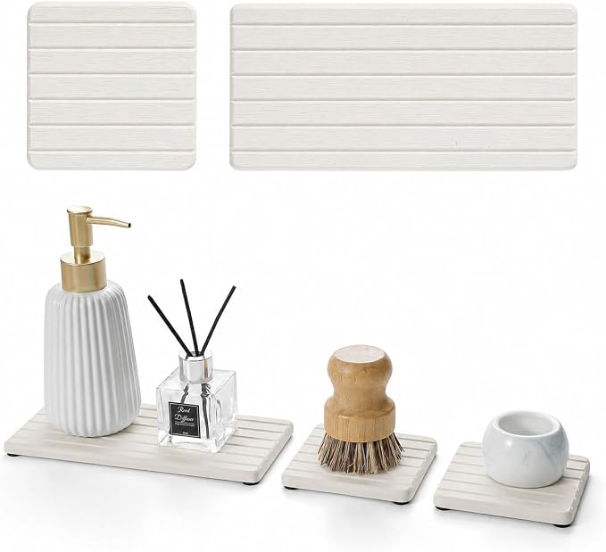 Diatomaceous Earth Sink Organizer Tray Set, Faucet Splash Guard - Image 8
